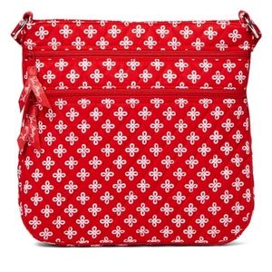Vera Bradley Red & White Mini Concerto Triple-Zip